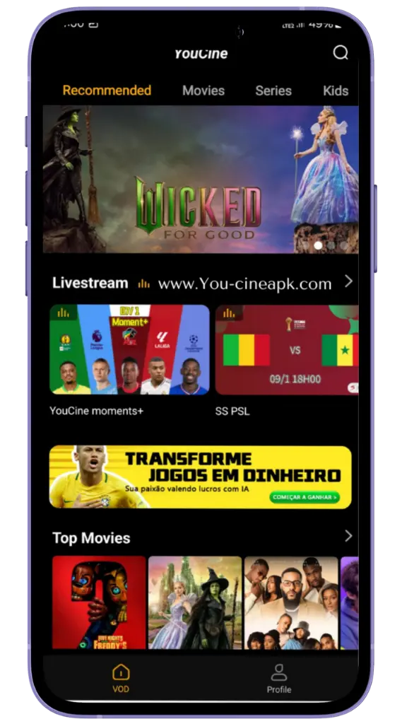 Baixar o do Youcine APK TV - Última versão V1.16.11